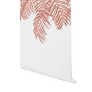 tapeta w palmy, różowa tapeta, różowa palma, tapeta w kropki,terrakota
