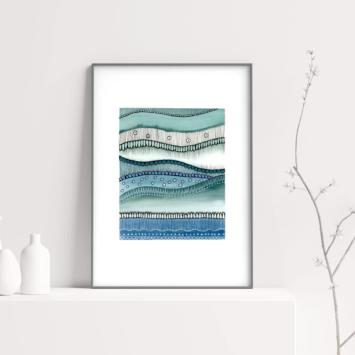 akwarela, oryginał ręcznie malowany, watercolor original painting,abstract art,patternosophy, Ania OK