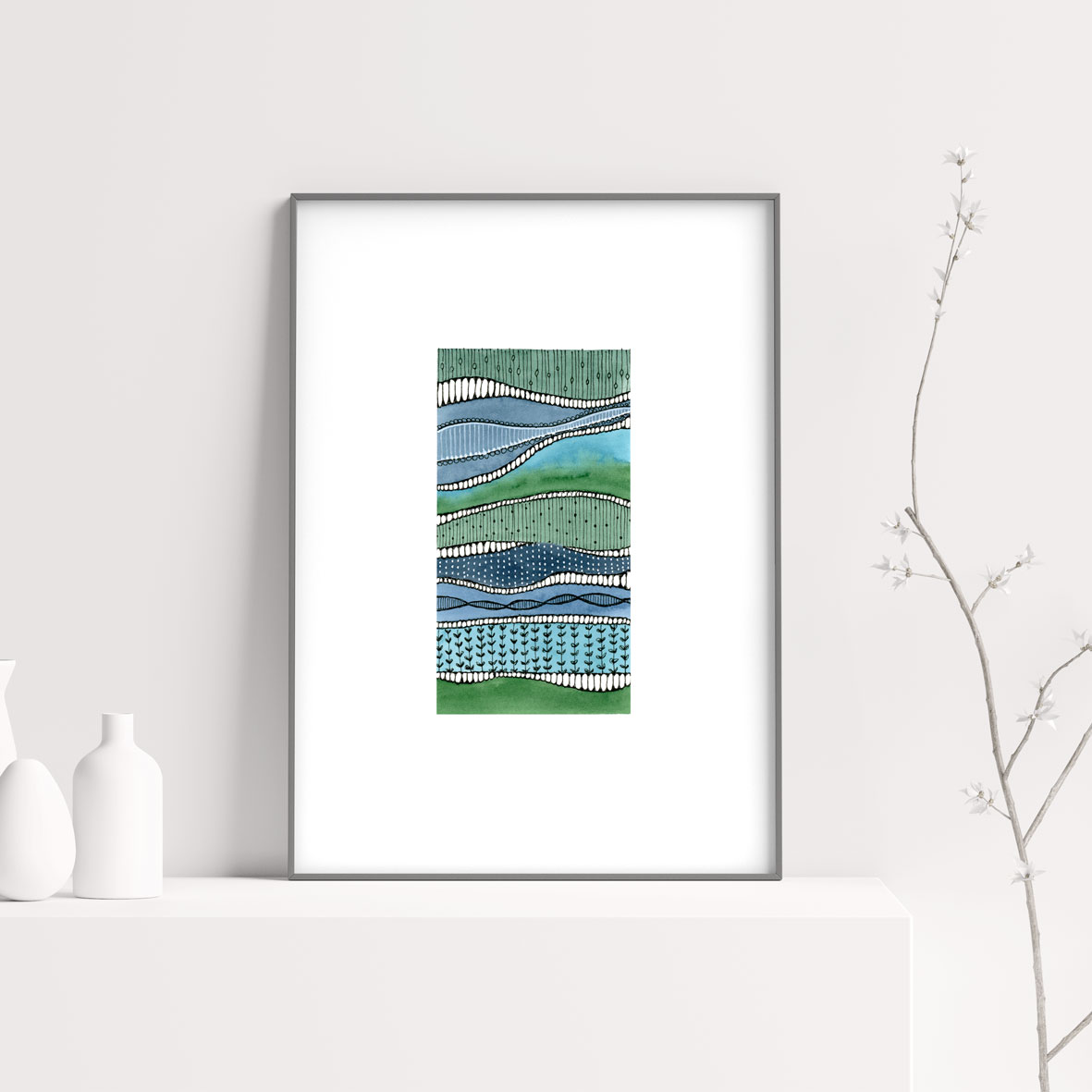 akwarela, oryginał ręcznie malowany, watercolor original painting,abstract art,patternosophy, Ania OK