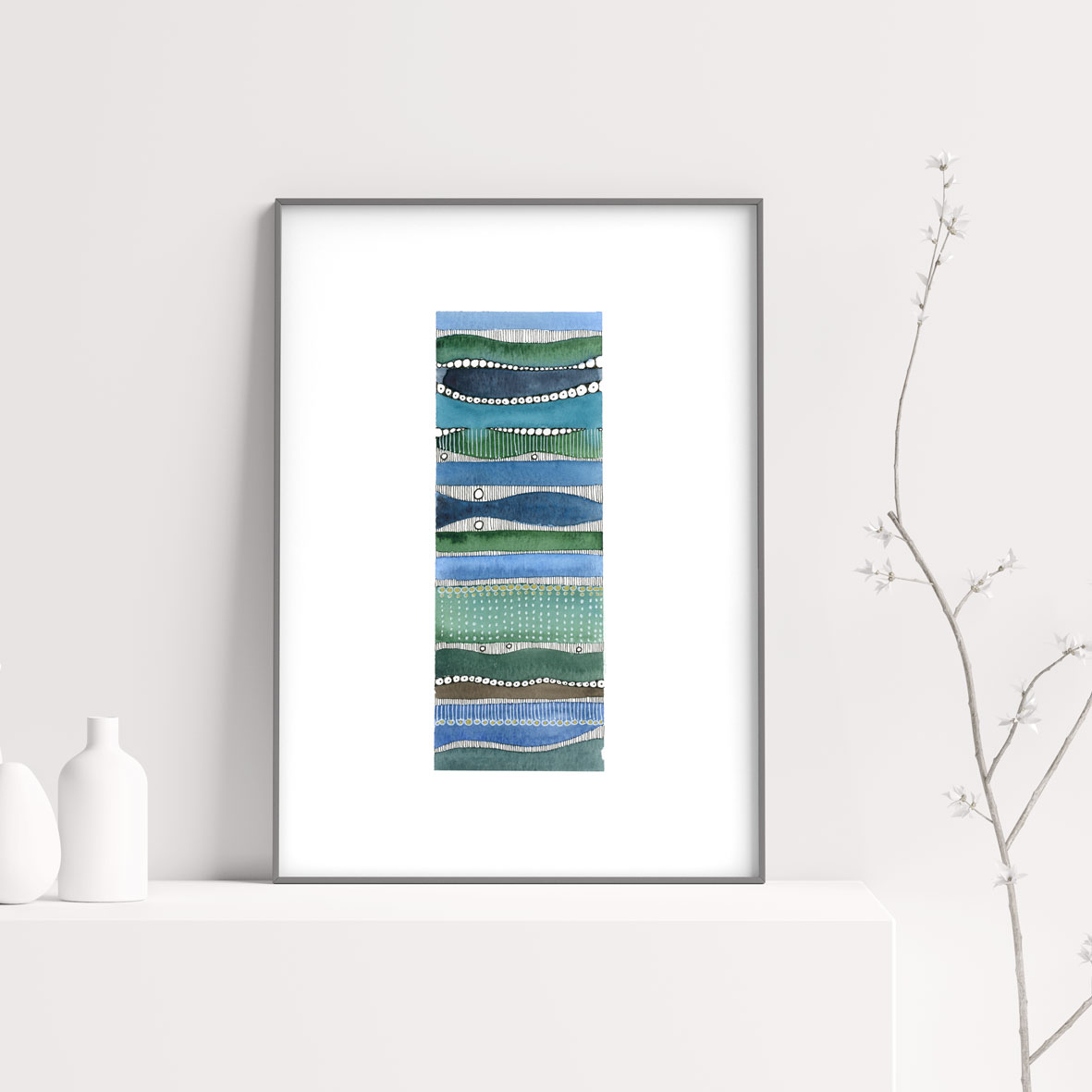 akwarela, oryginał ręcznie malowany, watercolor original painting,abstract art,patternosophy, Ania OK