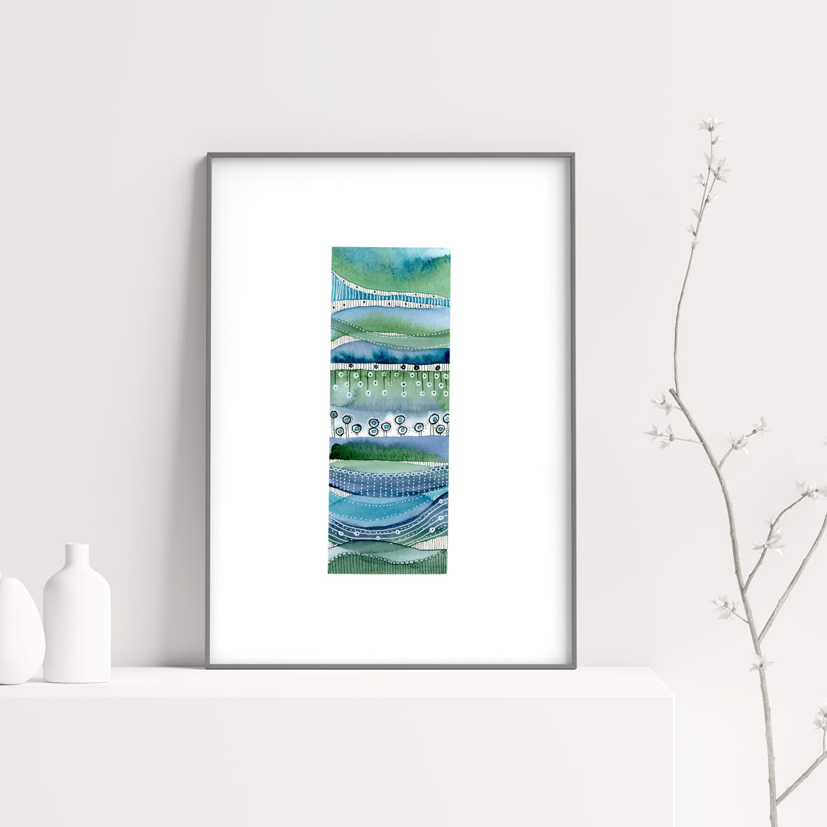 akwarela, oryginał ręcznie malowany, watercolor original painting,abstract art,patternosophy, Ania OK