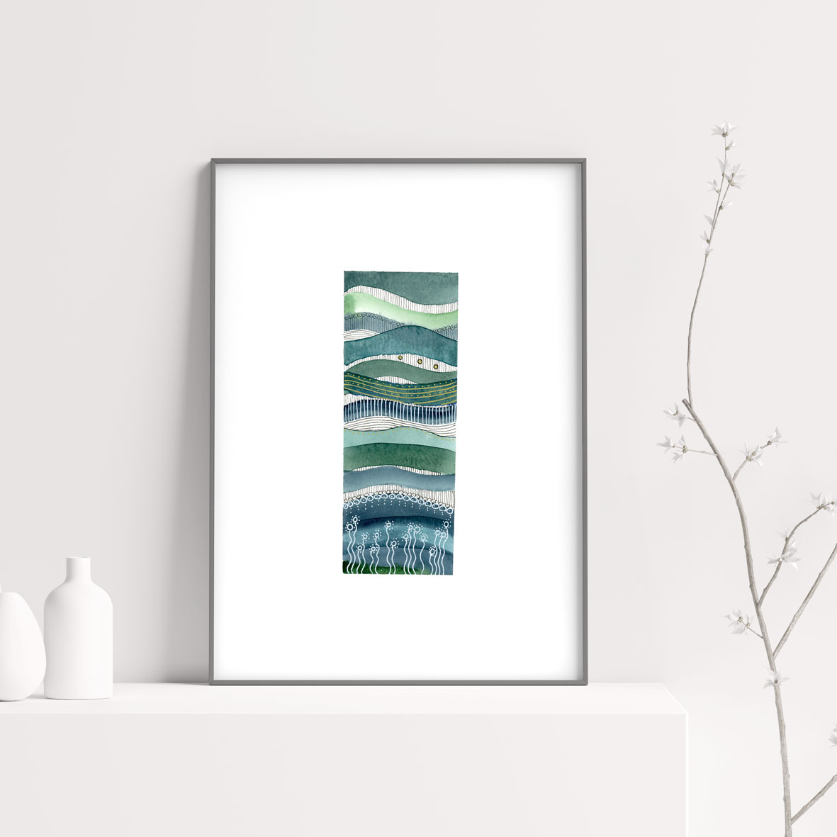 akwarela, oryginał ręcznie malowany, watercolor original painting,abstract art,patternosophy, Ania OK