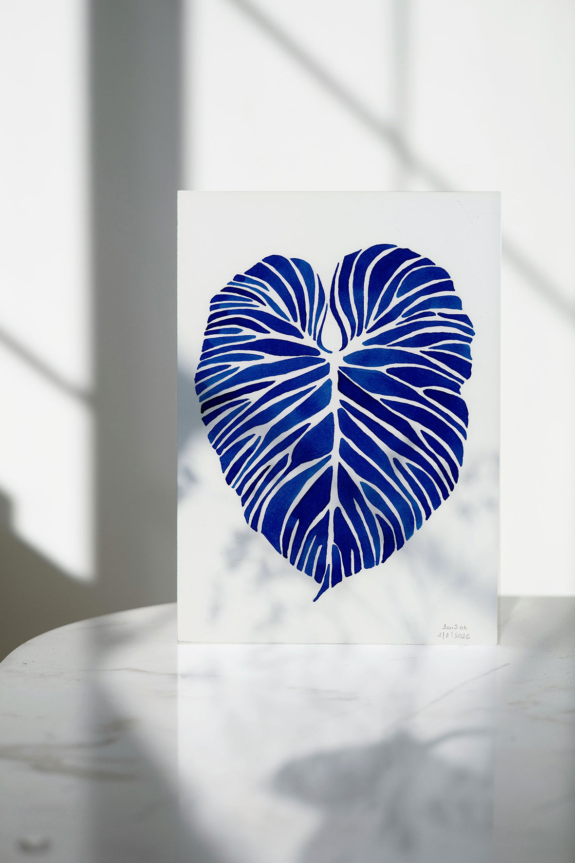 akwarela, oryginał ręcznie malowany, watercolor original painting,cobalt, monochromatic, monochromatyczny,abstract art,patternosophy, Ania OK